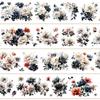2M/Roll Black and White Flower PET Tape Ink Style Decorative Tape for Card Making Scrapbooking Planner Journal Stationery