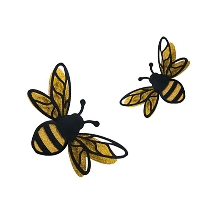12Pcs 3D Double Layer Bees Wall Stickers Living Room Wedding Party Decoration Kids Room Household Decor Diy Wall Art Stickers