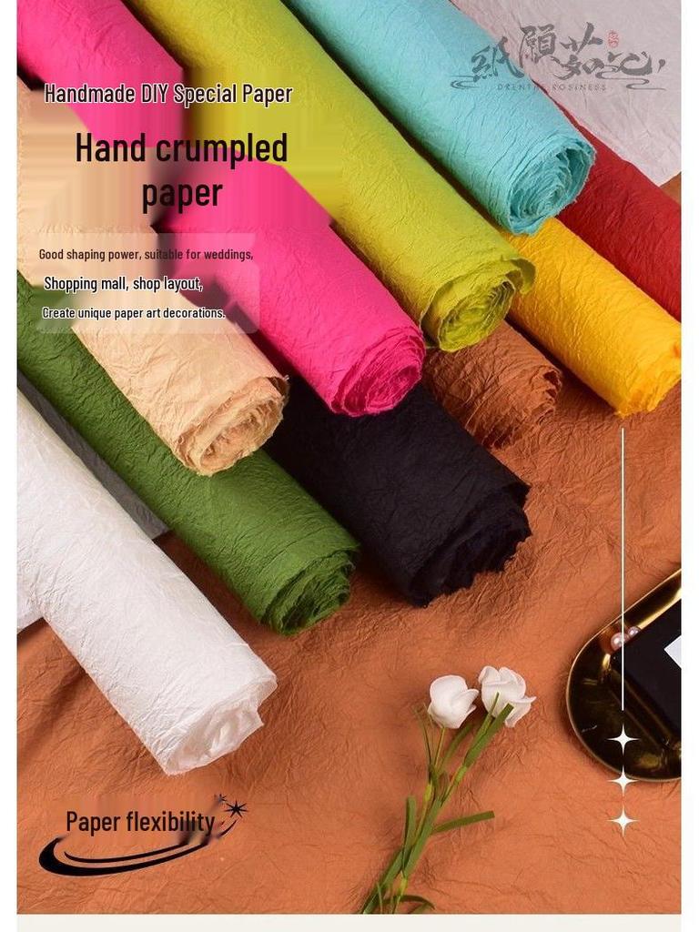 1.2m Wedding Hand-Rubbed Butterfly Pleated Crepe Paper Sheets for Floral Art