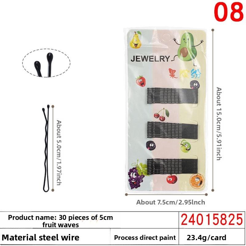 Black Steel Wire Hair ClipsHair Accessories Flow-painted One-piece Clips Small Hair Clips for Girls' Broken Hair