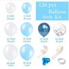 Metallic Blue Balloons With Silver Confetti For Baby Shower Birthday Wedding Decor