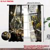 Set Of 2 Vintage Sewing Machine Curtains Yellow Antique Floral Tablecloth Retro Bedroom Decor Curtain Polyester Perfect For