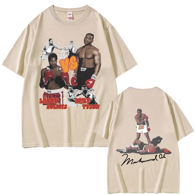 2025 Summer Mike Tyson Double Sided Tshirts Men Women Cotton Casual Oversized Mens Fashion Vintage Boxing T Shirt Streetwear