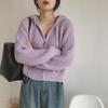 Korean College-Style Hooded Knitted Cardigan: Women's Loose Fit, Lazy Spring & Autumn Sweater Jacket