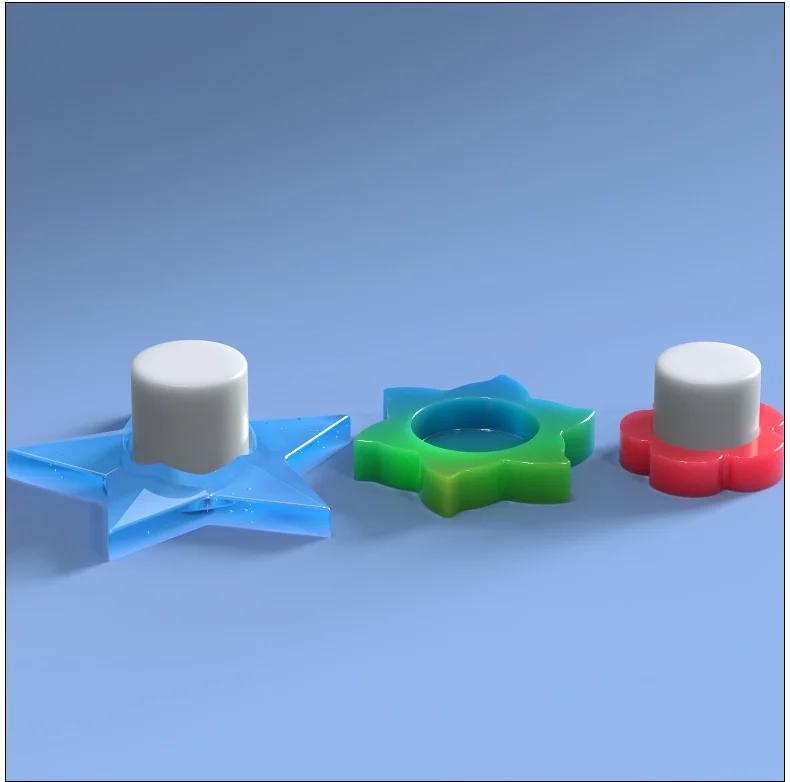 Molde de Silicone para Fundição em Epóxi de Castiçal Moldes de Fundição Artesanato DIY Bandeja de Joias Caixa de Armazenamento Porta-Anéis Porta-Velas Decoração para Casa