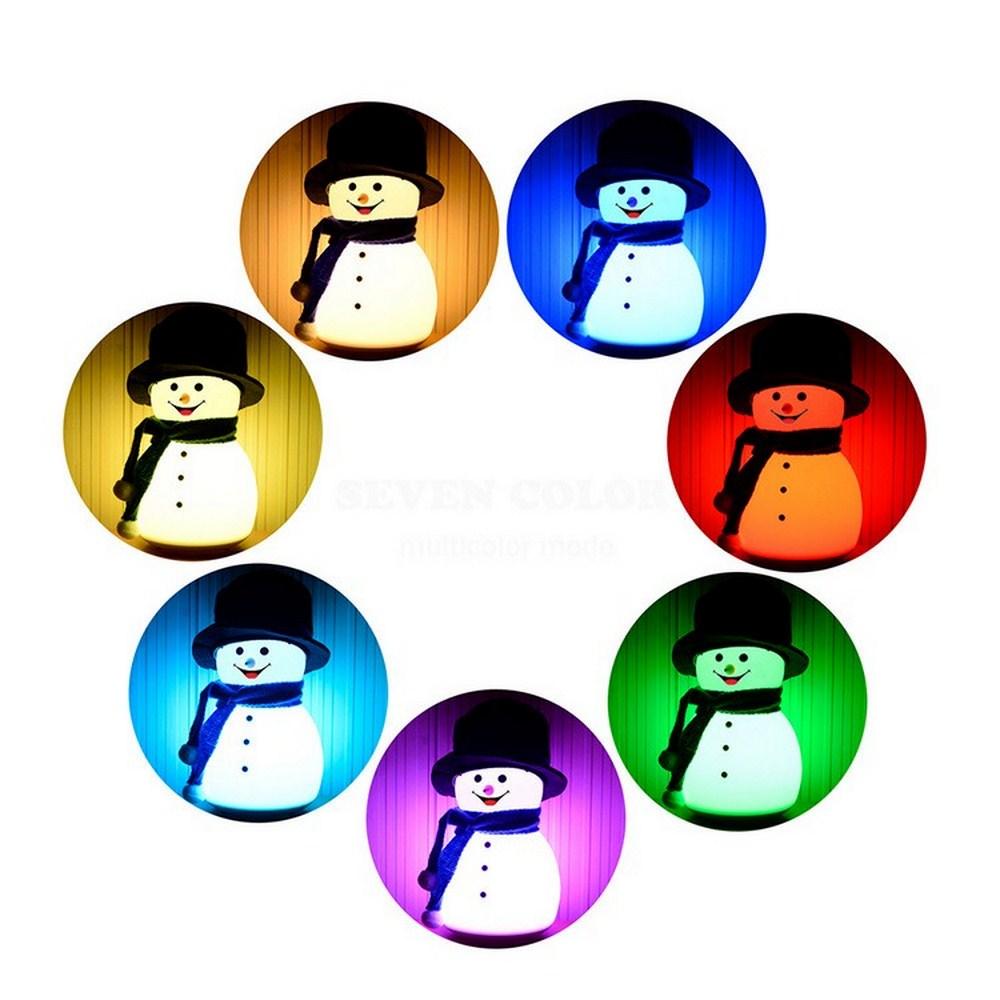 Weihnachten Schneemann Nachtlicht Für Kinder Nettes Geschenk Pat Einstellbare LED Lampe Mit Musik Modus Spielzeug Schlafzimmer Derocation Zubehör