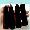100 Obsidian Natural Black Quartz Crystal Stone Point Healing Wand Hexagonal