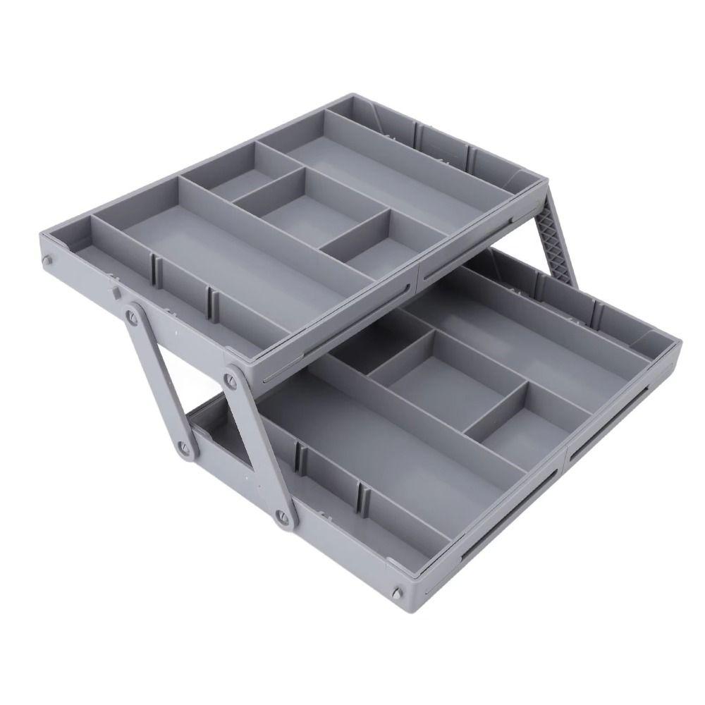 Organisateur de tiroirs à 2/3 niveaux Boîte de rangement réglable pour couverts Séparateur de rangement pour couverts Fournitures de bureau