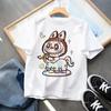 Kids 2-13Y+ T-shirts Children Cartoon Cute Short Sleeved Shirt Boys Girls Summer Travel Fashion Clothing Cotton White Kids Clothes