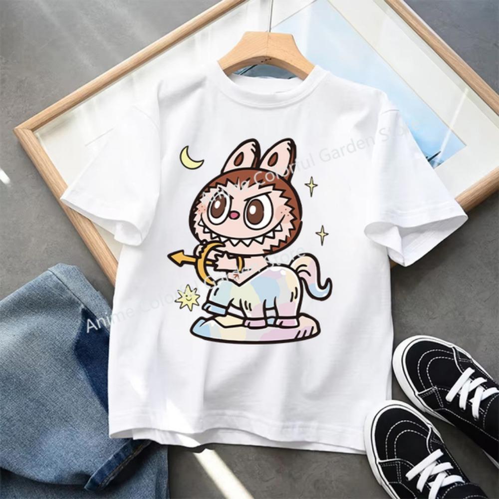 Kids 2-13Y+ T-shirts Children Cartoon Cute Short Sleeved Shirt Boys Girls Summer Travel Fashion Clothing Cotton White Kids Clothes