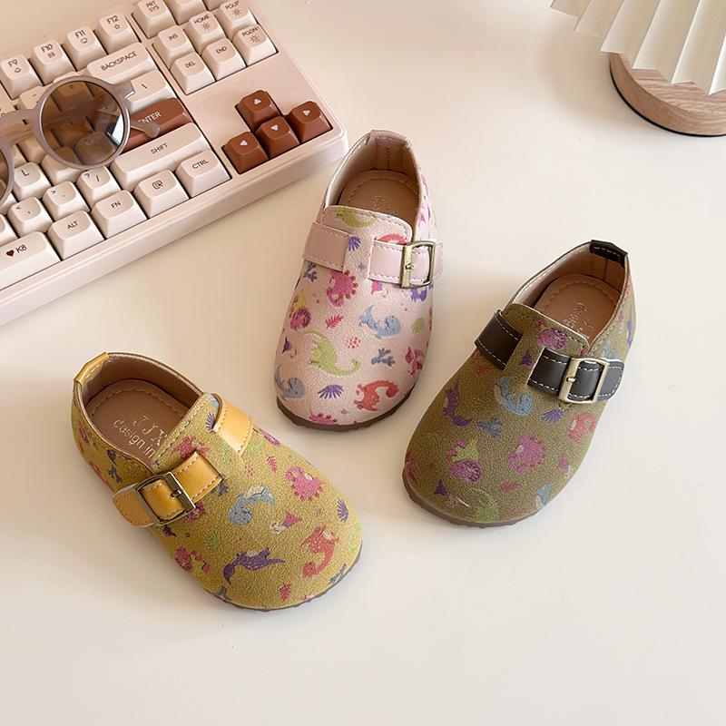 Fashion Girls Shoes Anti Slip Kids Bean Shoe Soft Soled Child Leather Shoes Simple Girl Casual Shoe