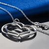 925 sterling silver 16-30 inch exquisite double layered heart-shaped pendant necklace for women's fashionable wedding jewelry