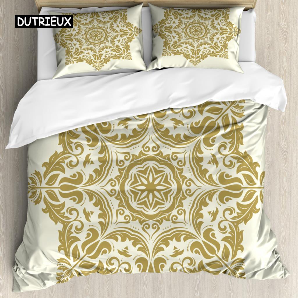 Bohemian 2/3pcs Boho Mandala Bedding Set Twin Queen King Size Comforter Duvet Quilt Cover and Pillowcase Soft Bedclothes