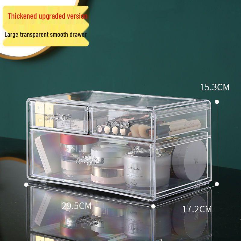 Organizator cosmetic transparent rezistent la praf cu capacitate mare pentru rujuri și produse de îngrijire a pielii