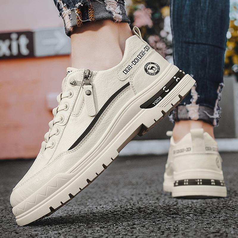 Men's shoes spring and autumn new low-top tooling shoes outdoor sports men's foot cover white casual shoes work wear-resistant shoes