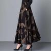 Retro High Waist Umbrella Skirt - Women's Autumn/Winter 2026 Collection, Loose Fit with Printed Big Hem