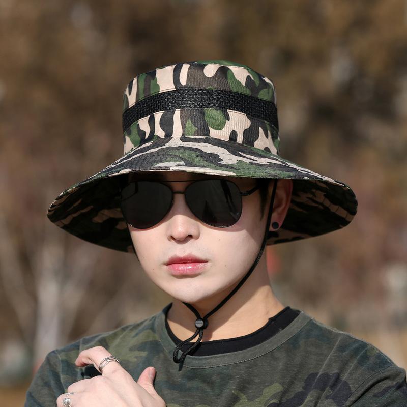 Cool Summer Camouflage Men Bucket Hats Male Fishing Mountaineering Panama Fisherman Cap Outdoor Sun Cap Hat For Men