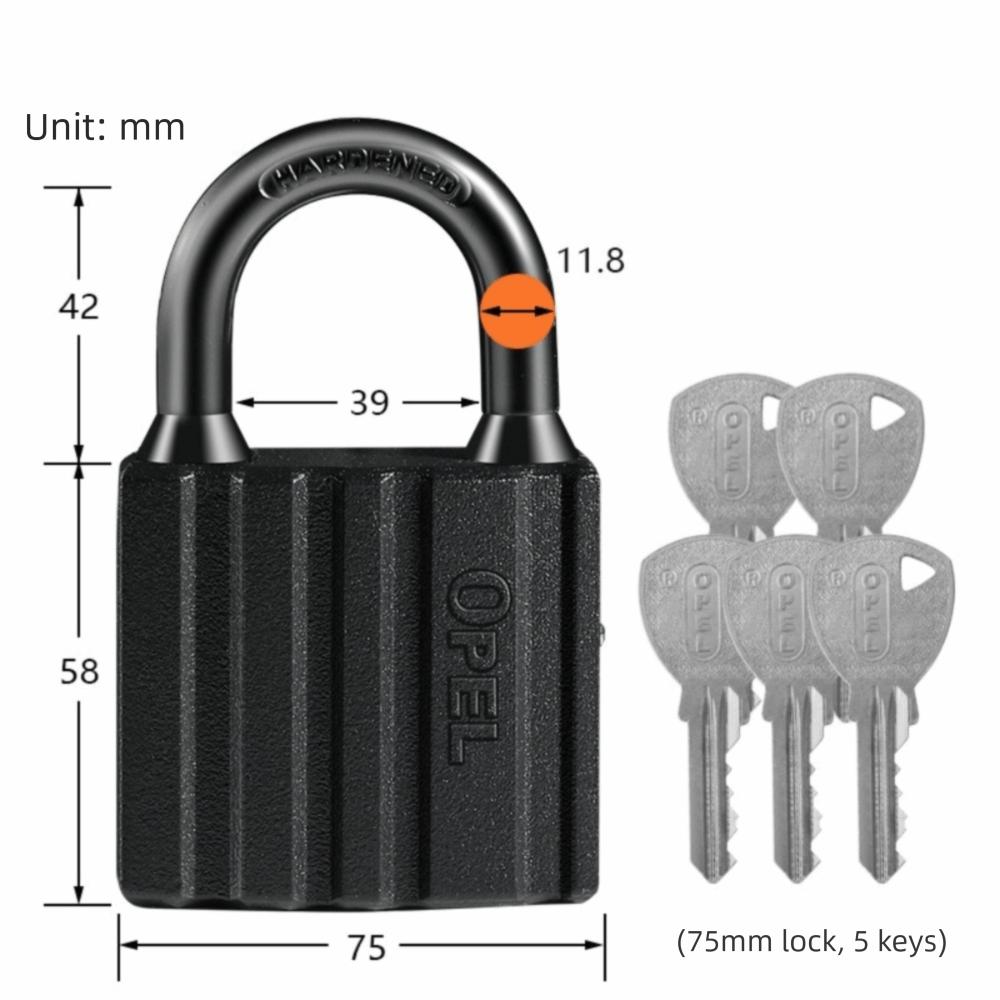 Durable Metal Heavy Duty Padlock Waterproof Safely Anti-theft Padlock with Keys Rust Proof Gate Locks Backpack