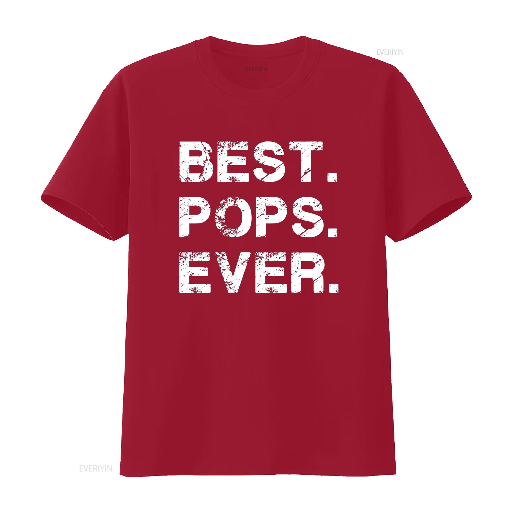 

Best Pops Ever Idea for Dad Novelty Humor Funny T Shirt vintage Washed designer clothes Soft homme fashion Casual graphic S