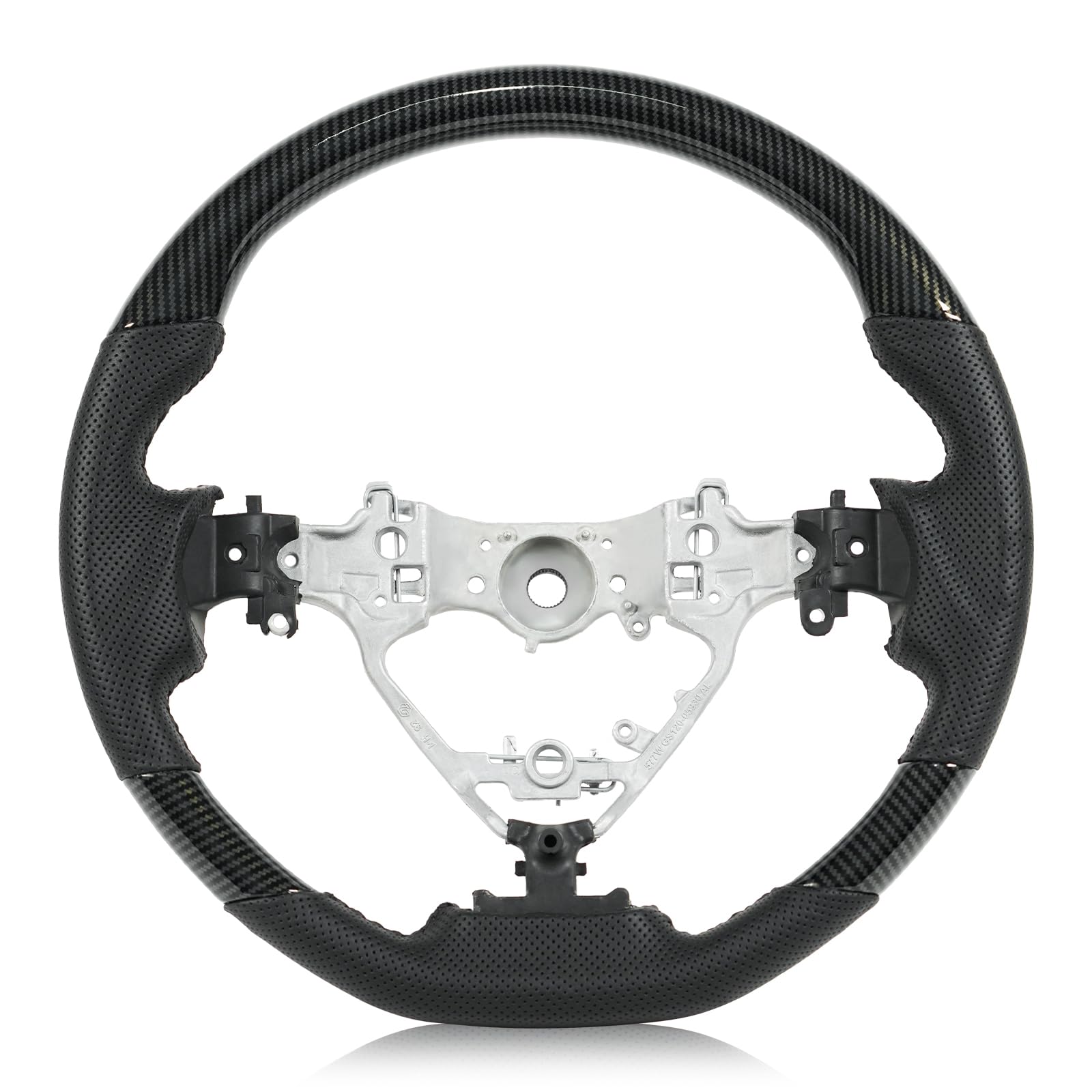 

JIANGGAI Steering Wheel for Toyota 80 Series and Gun Grip Carbon Fiber with Piano Black Perforated Genuine Replacement Steering Custom Interior Parts