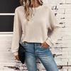 2024 Herbst/Winter Europäische & Amerikanische Damenstrickwaren: Rundhalsausschnitt, Überschnittene Schulter, Langarm-Mode