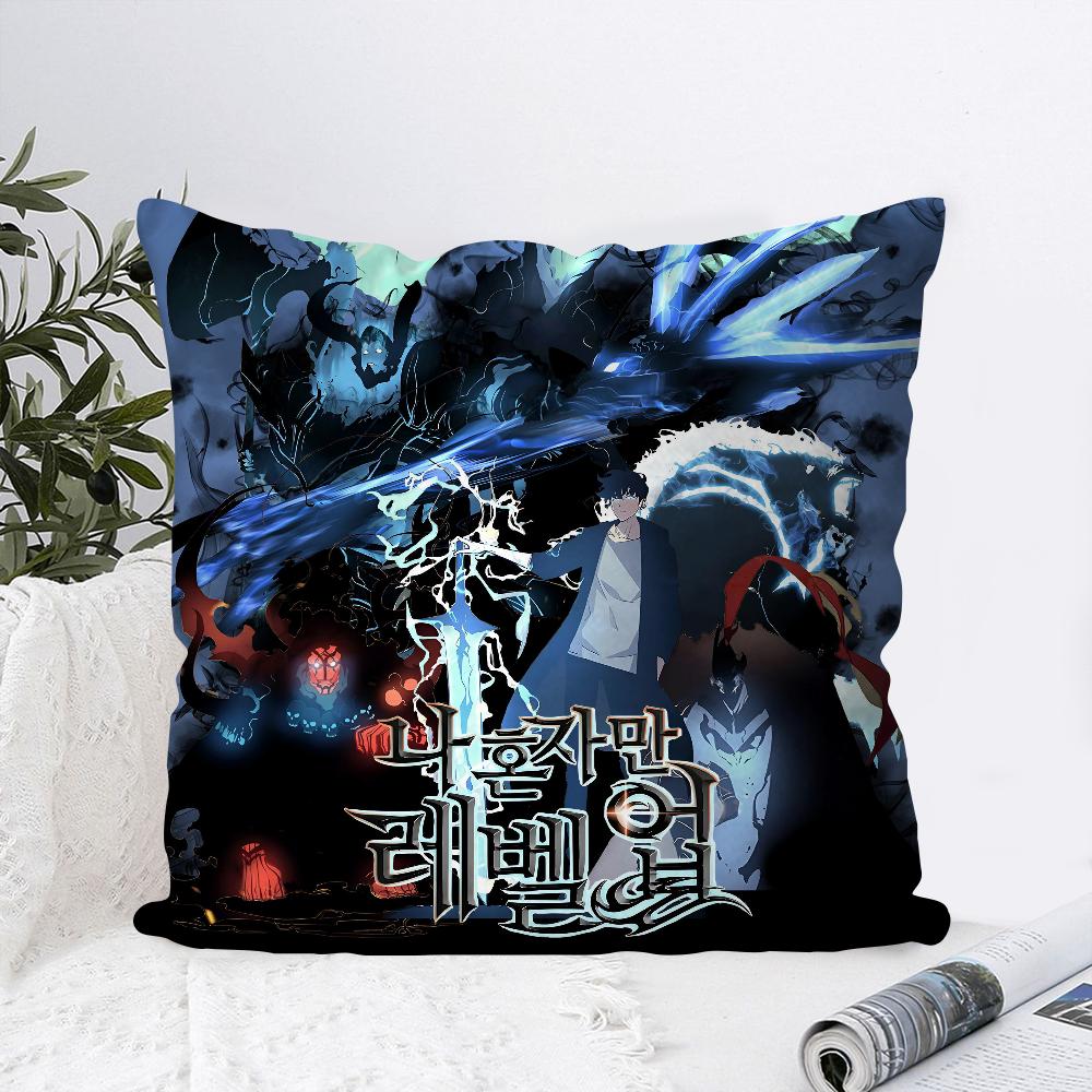 Anime S-Solo Leveling Pillow Case Square Pillow Bedroom Sofa Leisure Comfort Cushion Car Living Room Home Decoration
