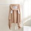 Peignoir à capuche en polaire corail pour enfants - Serviette enveloppante absorbante pour bébé pour le bain et la natation