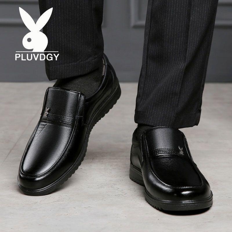 [Genuine leather cowhide] Men's cotton shoes winter velvet thickened warm wool high-top casual leather shoes men's shoes