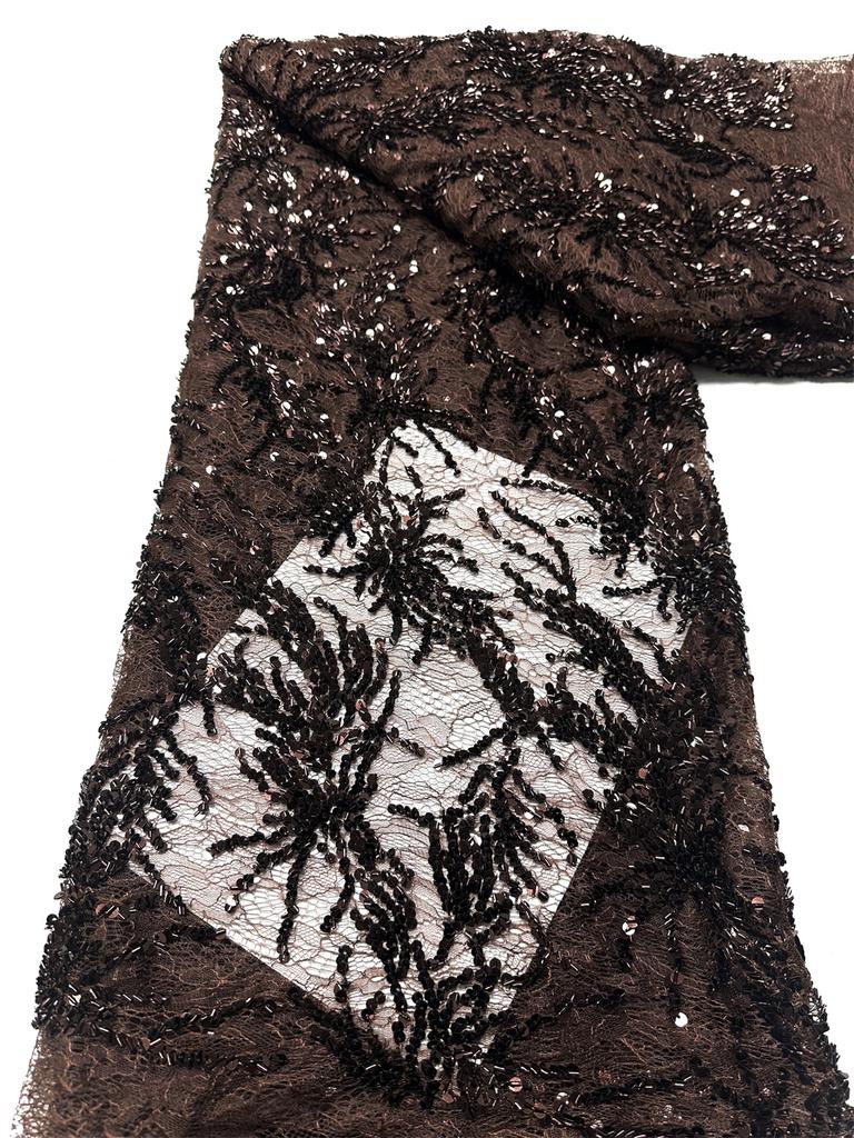 Wholesale African Sequins Lace Fabrics 2026 Nigerian French Sequins Net Lace Fabric For Women Dress Wedding High Quality 5Yards