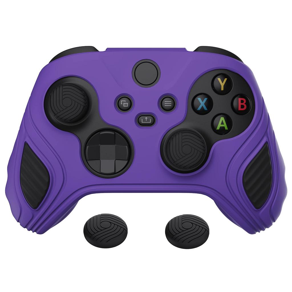 Husă de protecție din silicon PlayVital pentru Xbox Series, husă din cauciuc moale pentru Xbox Core cu capace pentru joystick, ediție mov bicolore anti-alunecare, controller X/S,