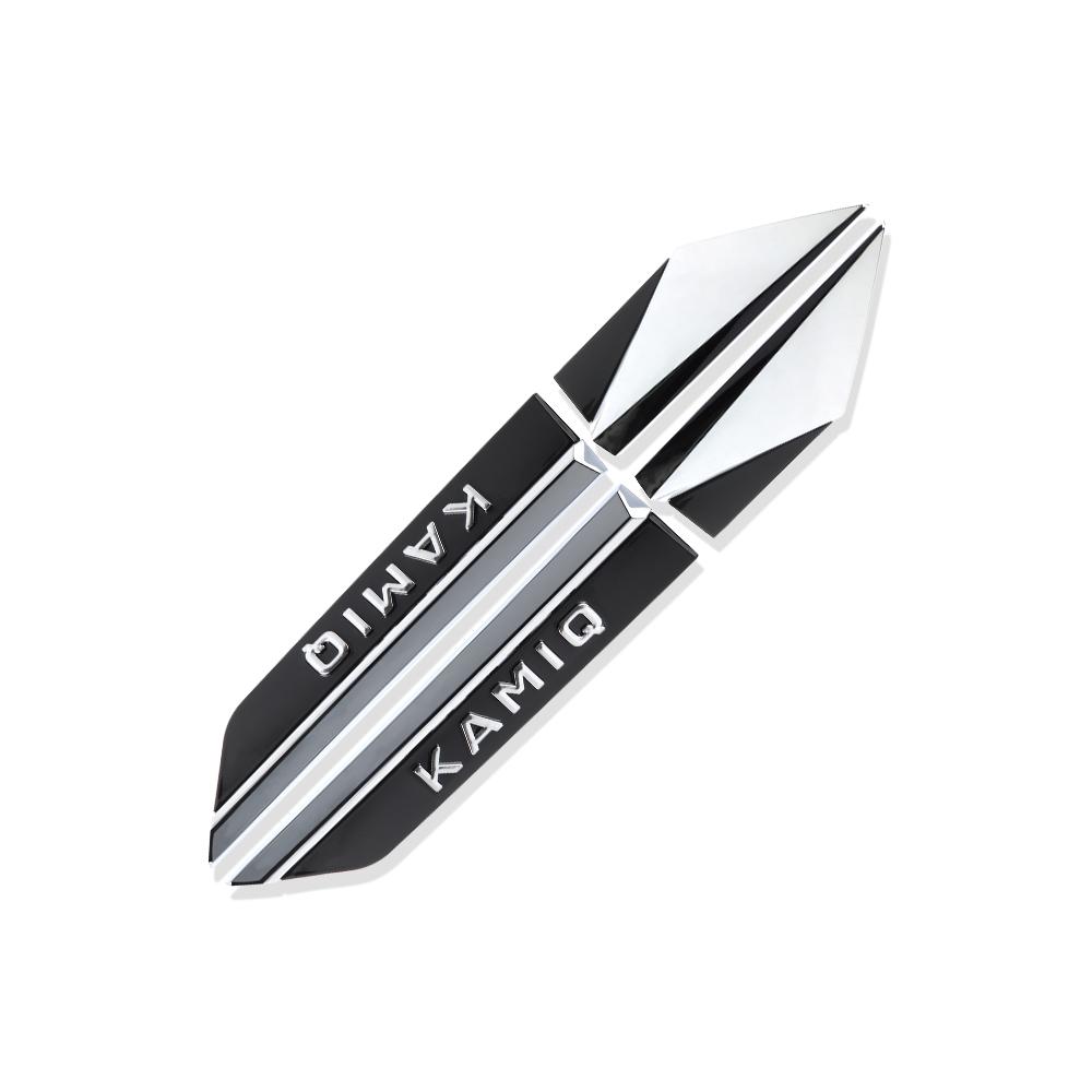 AAABU1 2PCS 3D ABS Kodiaq Karop Kamiq Superb Emblem Car Fender Side Wing Badge Sticker Decoration Car Modification Accessorie For SKODA