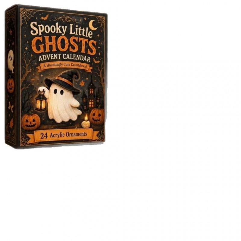 Halloween Ghost Advent Calendar Blind Box Cartoon Acrylic Countdown Holiday Decor 26x18x3cm