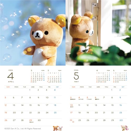 2026 Leva med Rilakkuma Väggkalender (Kalender)