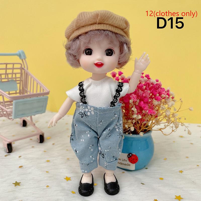 Nová mini panenka miminko holčička 17 cm s 13 pohyblivými klouby, 3D velké oči pro holčičky, DIY oblékání