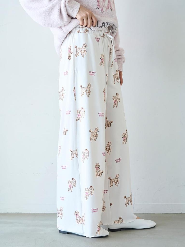 Poodle print long pants PWCP255329OWHTF