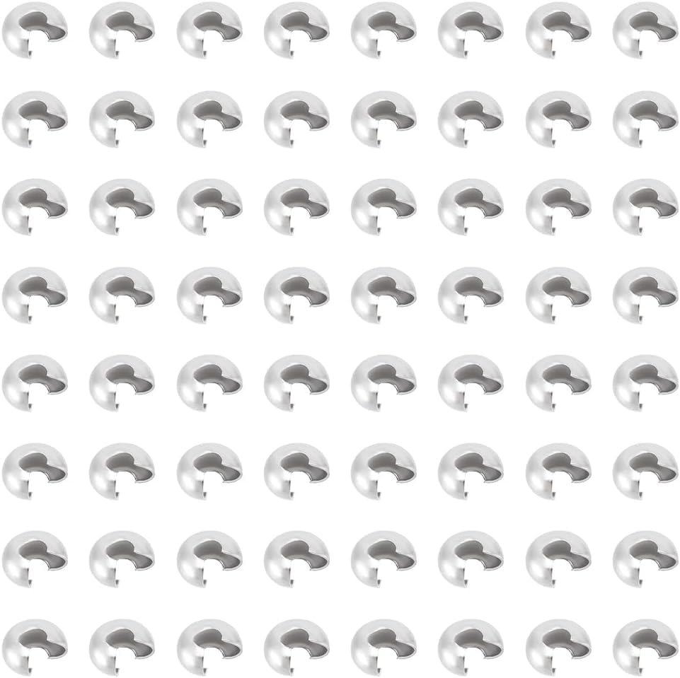 Tarnish Resistant 304 Stainless Steel Crimp Beads Covers, Stainless Steel Color, 10.5mm Long, 9mm In Diameter, 6mm Thick.