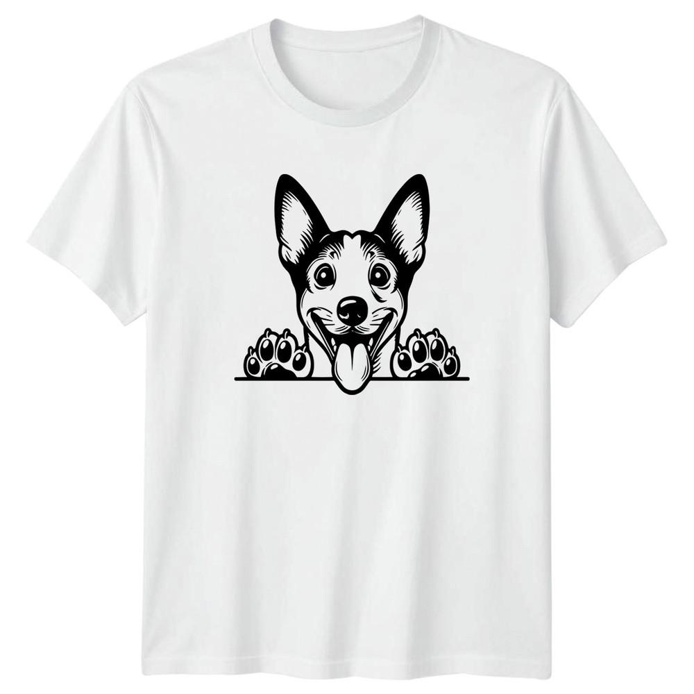 Happy Dog Peeking Paws Graphic Unisex TShirt Unisexs Tee Unisexs Top Animals Dogs S
