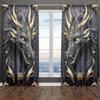 Black Gold Three Dimensional Imposing Dragon Pattern Totem Printed Curtains Home Decoration Room Made Of Polyester