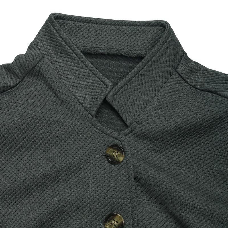 VEZFAA Dámská móda Ležérní Jednobarevný potisk Podzim Zima Dlouhý rukáv Bundy a kabáty s dlouhým rukávem