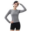 Women's Quick-Dry Long Sleeve Round Neck Training Top for Yoga and Running
