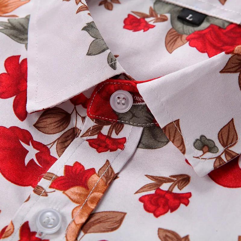 2023 Men 3D Printed Floral Shirts Mens Long Sleeve Casual Tops Fashion Flower Turn Down Collar Slim Fit Shirt Sexy Clothing 7Xl