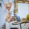 Colorful Hanging Parrot Bird Toy Training Biting Chewing Accessory Handmade Natural Wood