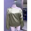 Women's Fashion New Solid Color Diagonal Shoulder Design Long Sleeve Top