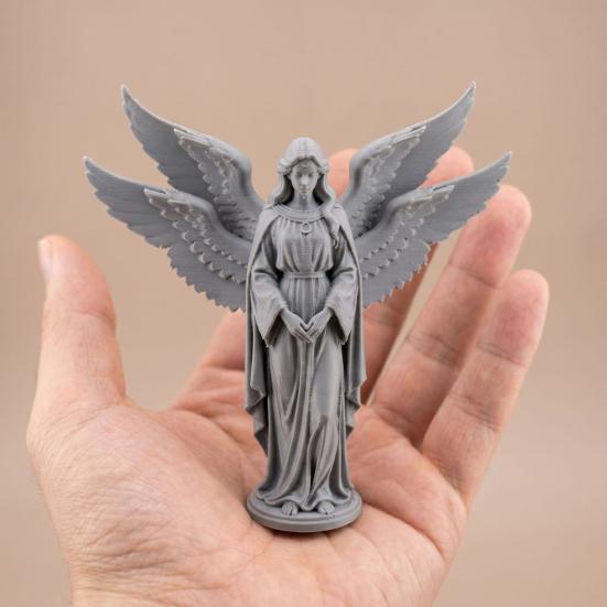 Guardian Angel Figurine 3D Printed Four-Winged Angel Statue for Home Office Bookshelf Desktop Decoration