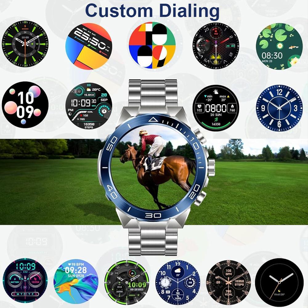 2024 Fashion Smart Watch 1.43 Inch Screen 400 mAh Bluetooth Call Voice Assistant Watch Sports Fitness Waterproof Smartwatch For Men