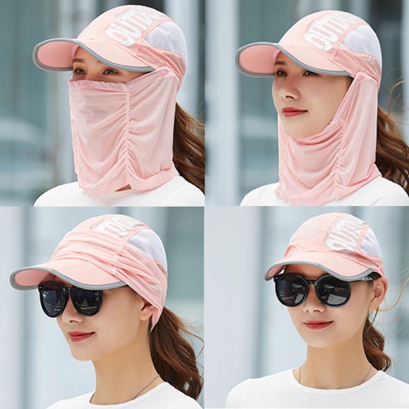 New Summer Quick Dry Cool Fold Baseball Cap Women Breathable Uv Protection Neck Cover Sun Hat Outdoor Men Hiking Visor Hats
