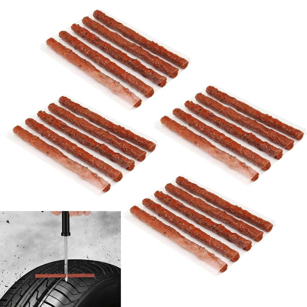 DERCHIA 20 Pcs Puncture Repair Kit Tubeless Tire Repair Tubeless Tire Repair Rope Easy