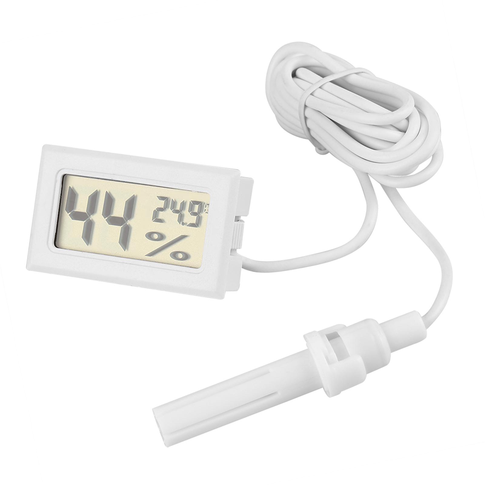 

LCD Digital Temperature Humidity Display Thermometer Hygrometer with External Probe for Reptile