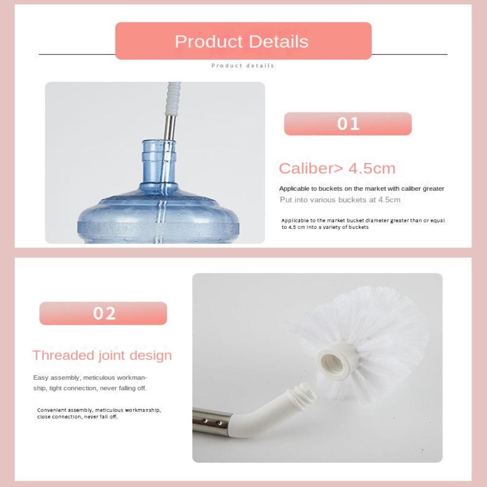 Household Bucket Washing Brush Stainless Steel Rod Cleaner Water Dispenser Cleaning Brush