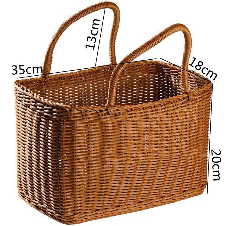 Korb Gewebt Weide Aufbewahrungskörbe Tasche Picknick Rattan Blume Strand Mit Griff Stroh Markt Obst Tragetasche Für Geschenk Hand Einkaufen